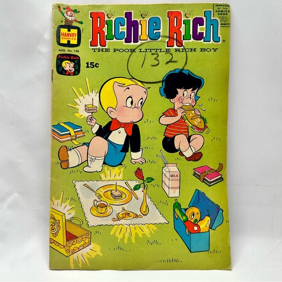 Richie Rich The Poor Little Rich Boy #108 Harvey Comics VTG Collectible - Picture 1 of 5